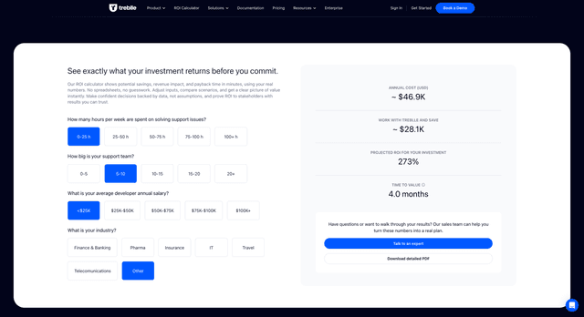 ROI Calculator - Treblle